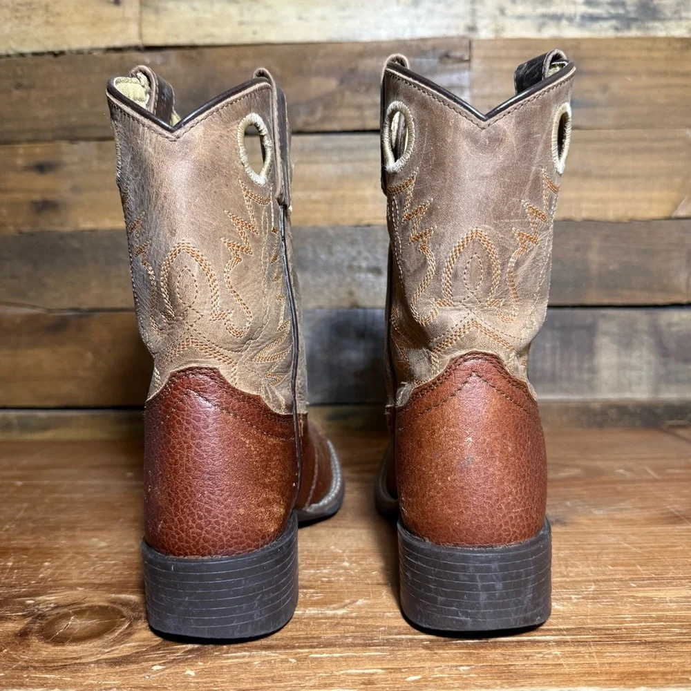 Smoky Mountain Kids Luke Brown Distressed‎ Leather Western Boot 2481 C size 1